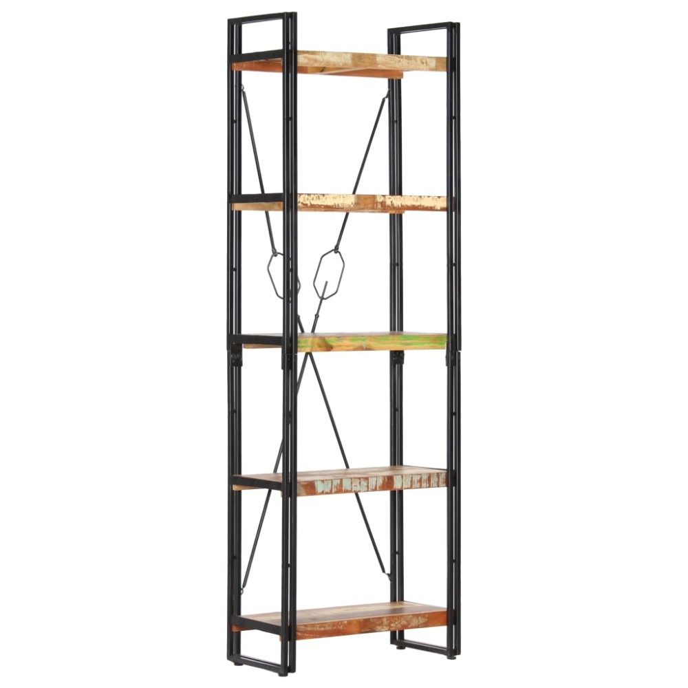 vidaXL Bibliotecă cu 5 rafturi, 60 x 30 x 180 cm, lemn masiv reciclat