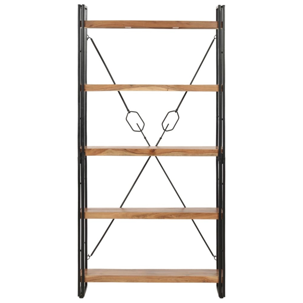 vidaXL Bibliotecă cu 5 rafturi, 90 x 30 x 180 cm, lemn masiv de acacia
