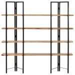 vidaXL Bibliotecă cu 4 niveluri, 160x35x160 cm, lemn masiv de mango vidaXL Bibliotecă cu 4 niveluri, 160x35x160 cm, lemn masiv de mango