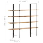vidaXL Bibliotecă cu 4 niveluri, 160x35x160 cm, lemn masiv de mango vidaXL Bibliotecă cu 4 niveluri, 160x35x160 cm, lemn masiv de mango