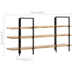 vidaXL Bibliotecă cu 3 niveluri, 160x31x80 cm, lemn masiv de mango vidaXL Bibliotecă cu 3 niveluri, 160x31x80 cm, lemn masiv de mango