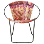 vidaXL Scaun rotund Chindi, multicolor, material textil