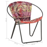 vidaXL Scaun rotund Chindi, multicolor, material textil