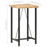 vidaXL Masă de bar, 60 x 60 x 107 cm, lemn de mango nefinisat
