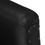 vidaXL Fotoliu spătar rotund, negru, piele naturală de capră vidaXL Fotoliu spătar rotund, negru, piele naturală de capră