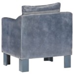 vidaXL Fotoliu, gri, piele naturală vidaXL Fotoliu, gri, piele naturală