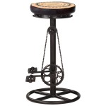 vidaXL Scaune de bar imprimeu pânză 2 buc. negru & maro piele naturală vidaXL Scaune de bar imprimeu pânză 2 buc. negru & maro piele naturală