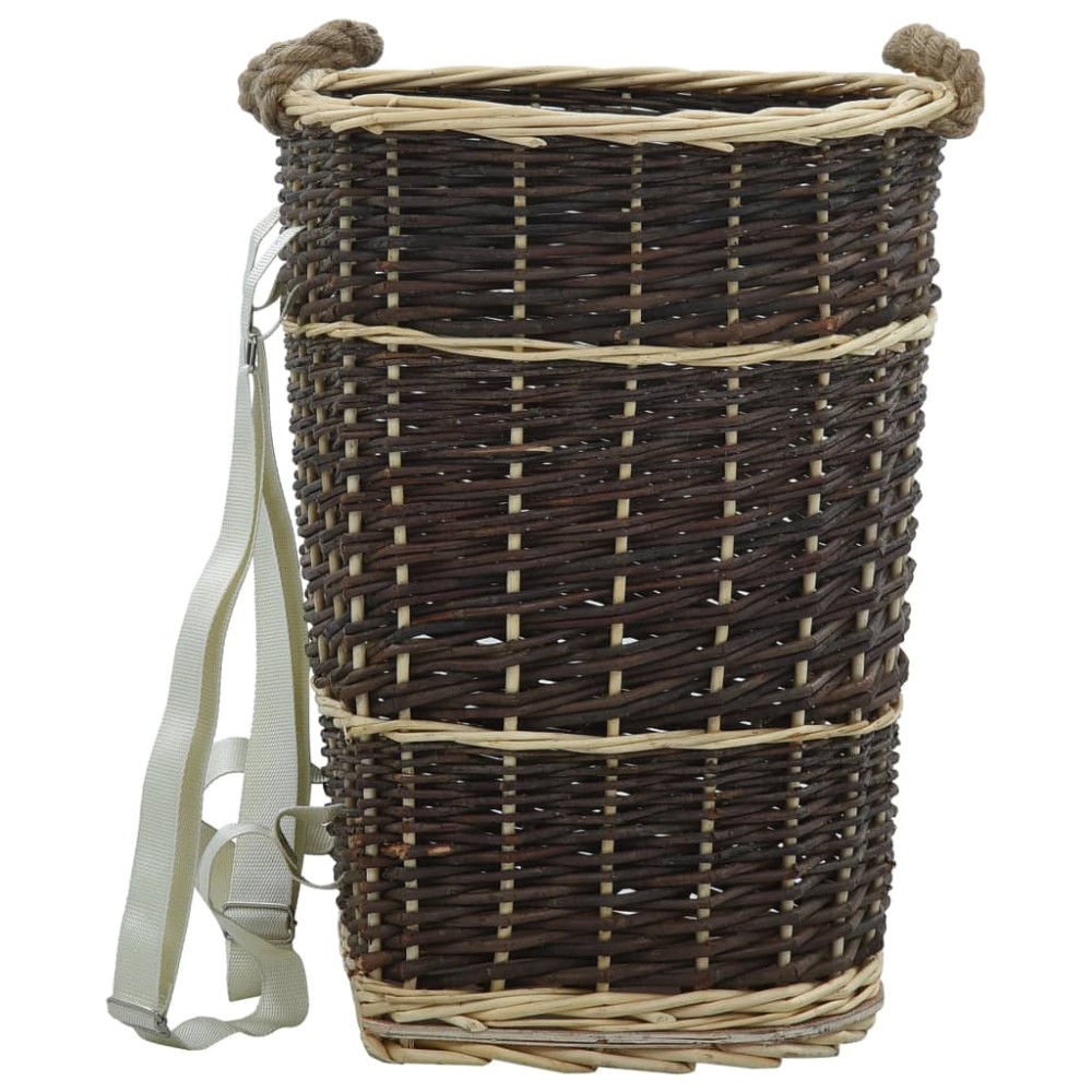 vidaXL Coș lemne foc curele de transport, natural 44,5x37x50 cm salcie