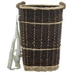 vidaXL Coș lemne foc curele de transport, natural 44,5x37x50 cm salcie vidaXL Coș lemne foc curele de transport, natural 44,5x37x50 cm salcie