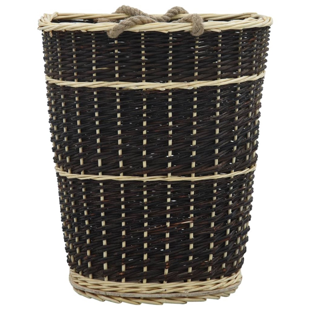 vidaXL Coș lemne foc cu curele de transport natural 50x44x58 cm salcie