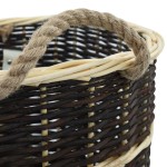 vidaXL Coș lemne foc cu curele de transport natural 50x44x58 cm salcie vidaXL Coș lemne foc cu curele de transport natural 50x44x58 cm salcie