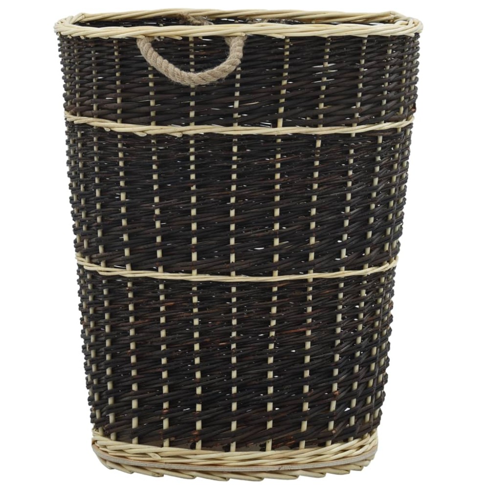 vidaXL Coș lemne foc cu curele de transport natural 57x51x69 cm salcie
