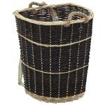 vidaXL Coș lemne foc cu curele de transport natural 57x51x69 cm salcie vidaXL Coș lemne foc cu curele de transport natural 57x51x69 cm salcie