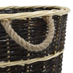 vidaXL Coș lemne foc cu curele de transport natural 57x51x69 cm salcie vidaXL Coș lemne foc cu curele de transport natural 57x51x69 cm salcie