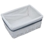 vidaXL Set de coșuri suprapuse, 3 piese, alb, salcie vidaXL Set de coșuri suprapuse, 3 piese, alb, salcie