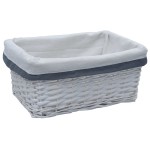 vidaXL Set de coșuri suprapuse, 3 piese, alb, salcie vidaXL Set de coșuri suprapuse, 3 piese, alb, salcie