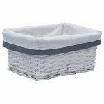 vidaXL Set de coșuri suprapuse, 3 piese, alb, salcie vidaXL Set de coșuri suprapuse, 3 piese, alb, salcie