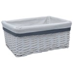 vidaXL Set de coșuri suprapuse, 3 piese, alb, salcie vidaXL Set de coșuri suprapuse, 3 piese, alb, salcie