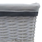 vidaXL Set de coșuri suprapuse, 3 piese, alb, salcie vidaXL Set de coșuri suprapuse, 3 piese, alb, salcie