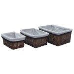 vidaXL Set de coșuri suprapuse, 3 piese, maro, salcie vidaXL Set de coșuri suprapuse, 3 piese, maro, salcie