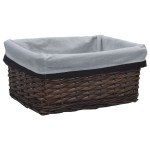 vidaXL Set de coșuri suprapuse, 3 piese, maro, salcie vidaXL Set de coșuri suprapuse, 3 piese, maro, salcie
