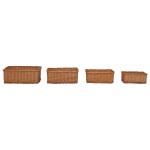 vidaXL Set de coșuri suprapuse, 4 piese, maro, salcie vidaXL Set de coșuri suprapuse, 4 piese, maro, salcie