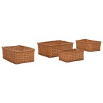 vidaXL Set de coșuri suprapuse, 4 piese, maro, salcie vidaXL Set de coșuri suprapuse, 4 piese, maro, salcie
