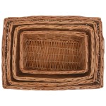 vidaXL Set de coșuri suprapuse, 4 piese, maro, salcie vidaXL Set de coșuri suprapuse, 4 piese, maro, salcie