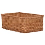 vidaXL Set de coșuri suprapuse, 4 piese, maro, salcie vidaXL Set de coșuri suprapuse, 4 piese, maro, salcie