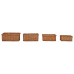 vidaXL Set de coșuri suprapuse, 4 piese, maro, salcie vidaXL Set de coșuri suprapuse, 4 piese, maro, salcie