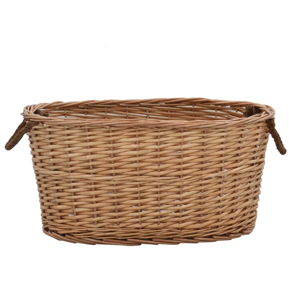vidaXL Coș lemne foc mânere de transport natural 56x40x28 cm salcie
