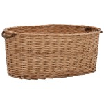 vidaXL Coș lemne foc cu mânere de transport natural 78x54x34 cm salcie vidaXL Coș lemne foc cu mânere de transport natural 78x54x34 cm salcie