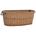 vidaXL Coș lemne foc cu mânere de transport natural 88x57x34 cm salcie vidaXL Coș lemne foc cu mânere de transport natural 88x57x34 cm salcie