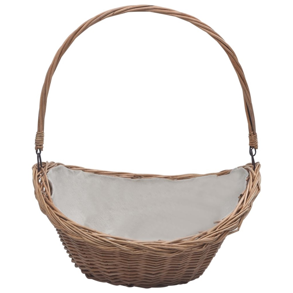vidaXL Coș pentru lemne de foc cu mâner, maro, 61,5x46,5x52 cm salcie