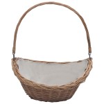 vidaXL Coș pentru lemne de foc cu mâner, maro, 61,5x46,5x52 cm salcie vidaXL Coș pentru lemne de foc cu mâner, maro, 61,5x46,5x52 cm salcie