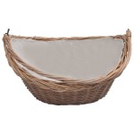 vidaXL Coș pentru lemne de foc cu mâner, maro, 61,5x46,5x52 cm salcie vidaXL Coș pentru lemne de foc cu mâner, maro, 61,5x46,5x52 cm salcie