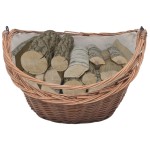 vidaXL Coș pentru lemne de foc cu mâner, natural, 60x44x55 cm, salcie vidaXL Coș pentru lemne de foc cu mâner, natural, 60x44x55 cm, salcie