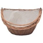 vidaXL Coș pentru lemne de foc cu mâner, natural, 60x44x55 cm, salcie vidaXL Coș pentru lemne de foc cu mâner, natural, 60x44x55 cm, salcie