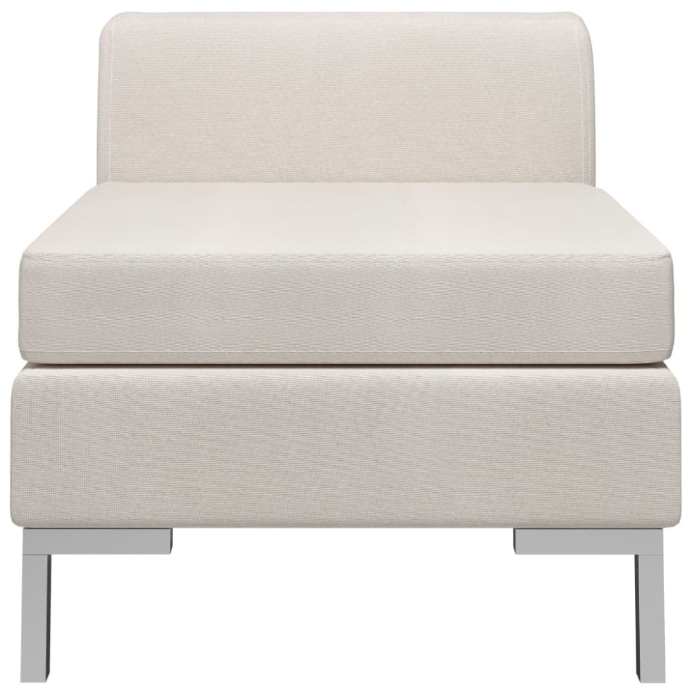 vidaXL Canapea de mijloc modulară cu pernă, crem, material textil