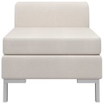 vidaXL Canapea de mijloc modulară cu pernă, crem, material textil