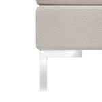 vidaXL Canapea de mijloc modulară cu pernă, crem, material textil