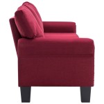 vidaXL Canapea cu 4 locuri, roșu vin, material textil