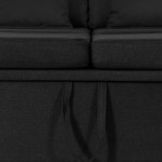 vidaXL Canapea extensibilă cu 4 locuri, negru, material textil