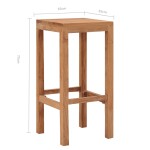 vidaXL Scaune de bar, 2 buc., lemn masiv de tec vidaXL Scaune de bar, 2 buc., lemn masiv de tec