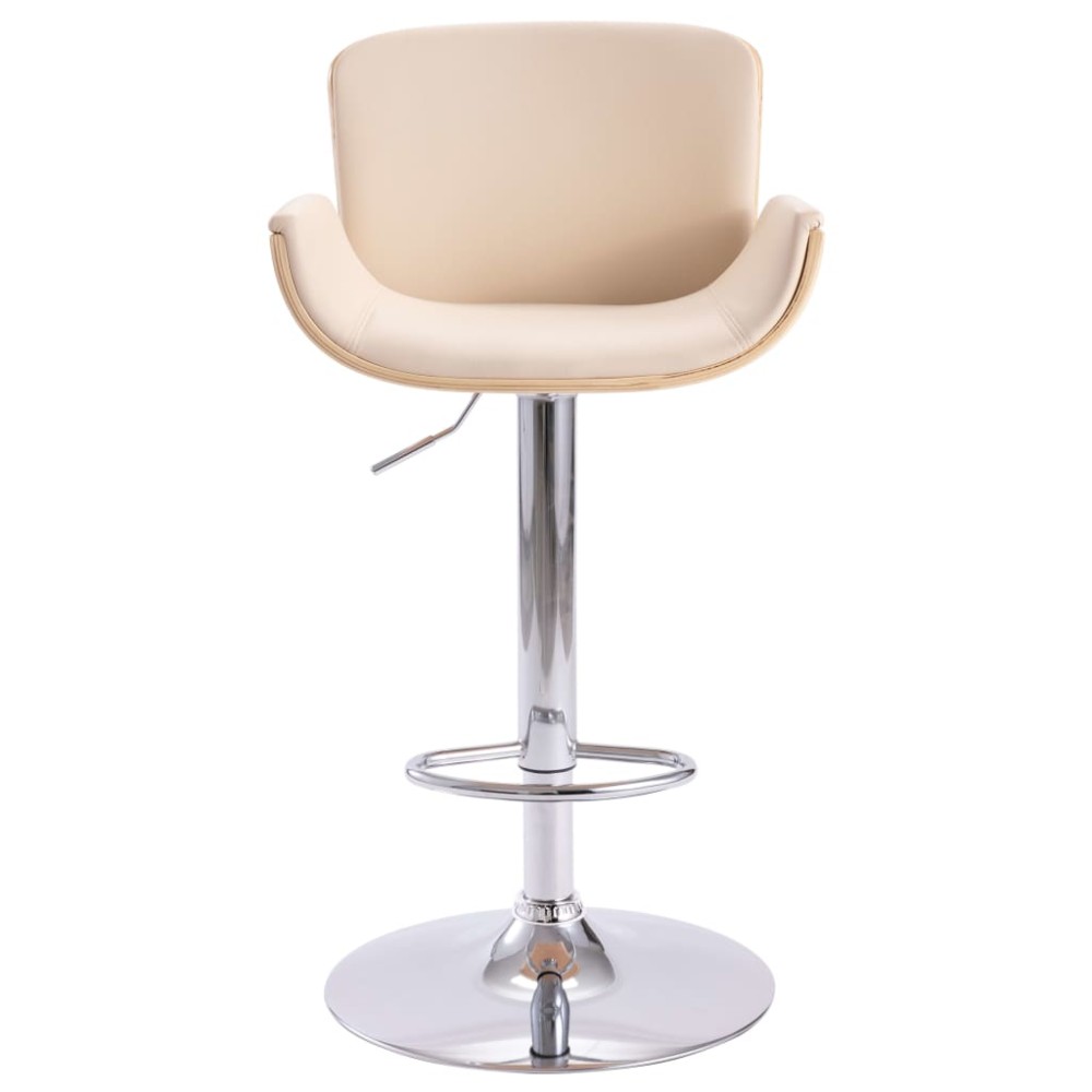 vidaXL Scaun de bar, crem, piele ecologică