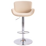 vidaXL Scaun de bar, crem, piele ecologică vidaXL Scaun de bar, crem, piele ecologică