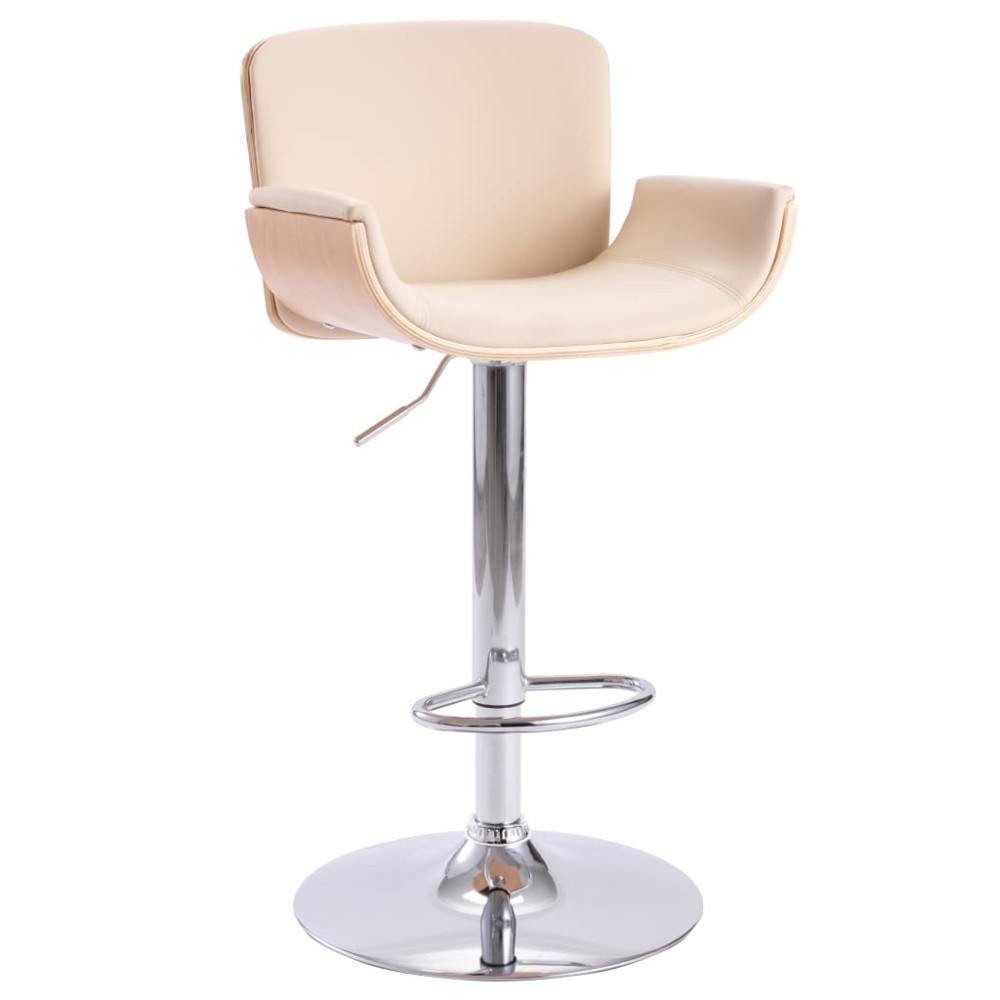 vidaXL Scaun de bar, crem, piele ecologică