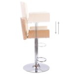 vidaXL Scaun de bar, crem, piele ecologică vidaXL Scaun de bar, crem, piele ecologică