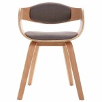 vidaXL Scaune de bucătărie, 2 buc., gri taupe, lemn curbat și textil