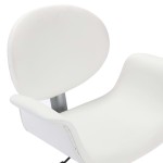 vidaXL Scaun de bucătărie pivotant, alb, piele ecologică vidaXL Scaun de bucătărie pivotant, alb, piele ecologică